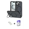 ieg™ iPhone 14 Kılıf Çekirdek Klasik - Siyah Bilvis 5in1 3D Magic Cam Ekran Koruyucu + Diamond Kamera Lens - YL