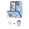 ieg™ iPhone 14 Kılıf Çekirdek Klasik - Siyah Bilvis 5in1 3D Magic Cam Ekran Koruyucu + Diamond Kamera Lens - YL