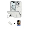 ieg™ iPhone 14 Kılıf Çekirdek Klasik - Siyah Buffer Hayalet Cam Ekran Koruyucu + Diamond Kamera Lens - KI