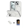 ieg™ iPhone 14 Kılıf Çekirdek Klasik - Siyah Buffer Hayalet Cam Ekran Koruyucu + Diamond Kamera Lens - SABE