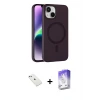ieg™ iPhone 14 Kılıf Çekirdek Modern Prime - Siyah Bilvis 5in1 3D Magic Cam Ekran Koruyucu + Diamond Kamera Lens - PE