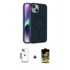 ieg™ iPhone 14 Kılıf Çekirdek Modern Prime - Siyah Buffer Cam Ekran Koruyucu + Shine Kamera Lens - YL