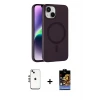 ieg™ iPhone 14 Kılıf Çekirdek Modern Prime - Siyah Buffer Hayalet Cam Ekran Koruyucu + Shine Kamera Lens - GS