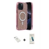 ieg™ iPhone 14 Kılıf Eksen Çizgi - Şeffaf Pasifik Cam Ekran Koruyucu + Diamond Kamera Lens - PE