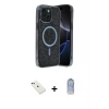 ieg™ iPhone 14 Kılıf Eksen Çizgi - Siyah Joko Magic 5D Cam + Diamond Kamera Lens - YL