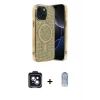 ieg™ iPhone 14 Kılıf Eksen Çizgi - Siyah Joko Magic 5D Cam + PVD Metal Kamera Lens - SH