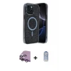 ieg™ iPhone 14 Kılıf Eksen Çizgi - Siyah Joko Magic 5D Cam + Raze Metal Kamera Lens - MR