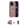 ieg™ iPhone 14 Kılıf Eksen Çizgi - Siyah Joko Magic 5D Hayalet Cam + Raze Metal Kamera Lens - MR
