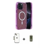 ieg™ iPhone 14 Kılıf Eksen Çizgi - Siyah Joko Magic 5D Hayalet Cam + Shine Kamera Lens - GD
