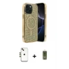 ieg™ iPhone 14 Kılıf Eksen Çizgi - Siyah Joko Magic 5D Hayalet Cam + Shine Kamera Lens - GD