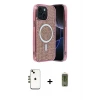 ieg™ iPhone 14 Kılıf Eksen Çizgi - Siyah Joko Magic 5D Hayalet Cam + Shine Kamera Lens - GD
