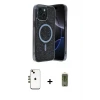 ieg™ iPhone 14 Kılıf Eksen Çizgi - Siyah Joko Magic 5D Hayalet Cam + Shine Kamera Lens - GD