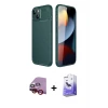ieg™ iPhone 14 Kılıf Eksen Form Prime - Siyah Bilvis 5in1 5D Magic Hayalet Cam Ekran Koruyucu + Raze Metal Kamera Lens - KI