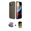 ieg™ iPhone 14 Kılıf Eksen Form Prime - Siyah Buffer Cam Ekran Koruyucu + Raze Metal Kamera Lens - SH