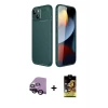 ieg™ iPhone 14 Kılıf Eksen Form Prime - Siyah Buffer Cam Ekran Koruyucu + Raze Metal Kamera Lens - SH