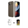 ieg™ iPhone 14 Kılıf Eksen Form Prime - Siyah Buffer Cam Ekran Koruyucu + Shine Kamera Lens - GS