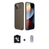 ieg™ iPhone 14 Kılıf Eksen Form Prime - Siyah Joko Magic 5D Cam + PVD Metal Kamera Lens - MI