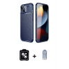 ieg™ iPhone 14 Kılıf Eksen Form Prime - Siyah Joko Magic 5D Cam + PVD Metal Kamera Lens - MI