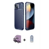 ieg™ iPhone 14 Kılıf Eksen Form Prime - Siyah Joko Magic 5D Cam + Raze Metal Kamera Lens - SH