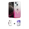 ieg™ iPhone 14 Kılıf Eksen Minimal Özel Seri - Siyah Bilvis 5in1 3D Magic Cam Ekran Koruyucu + Shine Kamera Lens - KI