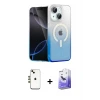 ieg™ iPhone 14 Kılıf Eksen Minimal Özel Seri - Siyah Bilvis 5in1 5D Magic Hayalet Cam Ekran Koruyucu + Shine Kamera Lens - GD