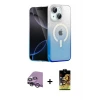 ieg™ iPhone 14 Kılıf Eksen Minimal Özel Seri - Siyah Buffer Cam Ekran Koruyucu + Raze Metal Kamera Lens - GS