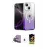 ieg™ iPhone 14 Kılıf Eksen Minimal Özel Seri - Siyah Buffer Cam Ekran Koruyucu + Raze Metal Kamera Lens - GS