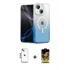 ieg™ iPhone 14 Kılıf Eksen Minimal Özel Seri - Siyah Buffer Cam Ekran Koruyucu + Shine Kamera Lens - MI