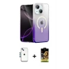 ieg™ iPhone 14 Kılıf Eksen Minimal Özel Seri - Siyah Buffer Cam Ekran Koruyucu + Shine Kamera Lens - MI