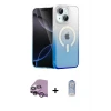 ieg™ iPhone 14 Kılıf Eksen Minimal Özel Seri - Siyah Joko Magic 5D Cam + Raze Metal Kamera Lens - MR