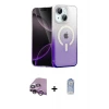 ieg™ iPhone 14 Kılıf Eksen Minimal Özel Seri - Siyah Joko Magic 5D Cam + Raze Metal Kamera Lens - MR
