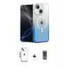 ieg™ iPhone 14 Kılıf Eksen Minimal Özel Seri - Siyah Joko Magic 5D Hayalet Cam + Shine Kamera Lens - GI
