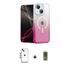 ieg™ iPhone 14 Kılıf Eksen Minimal Özel Seri - Siyah Joko Magic 5D Hayalet Cam + Shine Kamera Lens - GI