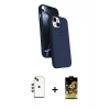 ieg™ iPhone 14 Kılıf İz Işık Koleksiyonu - Siyah Buffer Cam Ekran Koruyucu + Shine Kamera Lens - KI