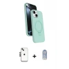 ieg™ iPhone 14 Kılıf İz Işık Koleksiyonu - Siyah Joko Magic 5D Cam + Shine Kamera Lens - SH