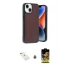 ieg™ iPhone 14 Kılıf Kıvılcım Işık Serisi - Siyah Buffer Cam Ekran Koruyucu + Diamond Kamera Lens - PE