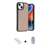 ieg™ iPhone 14 Kılıf Kıvılcım Işık Serisi - Siyah Joko Magic 5D Cam + Diamond Kamera Lens - PE