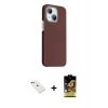 ieg™ iPhone 14 Kılıf Kozmos Klasik Prime - Siyah Buffer Cam Ekran Koruyucu + Diamond Kamera Lens - YL