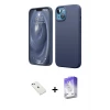 ieg™ iPhone 14 Kılıf Kozmos Yansıma Özel Seri - Siyah Bilvis 5in1 3D Magic Cam Ekran Koruyucu + Diamond Kamera Lens - PE