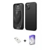 ieg™ iPhone 14 Kılıf Kozmos Yansıma Özel Seri - Siyah Bilvis 5in1 3D Magic Cam Ekran Koruyucu + Diamond Kamera Lens - PE
