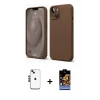 ieg™ iPhone 14 Kılıf Kozmos Yansıma Özel Seri - Siyah Buffer Hayalet Cam Ekran Koruyucu + Shine Kamera Lens - SH