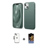 ieg™ iPhone 14 Kılıf Kozmos Yansıma Özel Seri - Siyah Buffer Hayalet Cam Ekran Koruyucu + Shine Kamera Lens - SH
