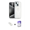 ieg™ iPhone 14 Kılıf Nova Asil Prime - Siyah Bilvis 5in1 3D Magic Cam Ekran Koruyucu + Diamond Kamera Lens - PE