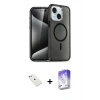 ieg™ iPhone 14 Kılıf Nova Asil Prime - Siyah Bilvis 5in1 3D Magic Cam Ekran Koruyucu + Diamond Kamera Lens - PE