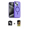 ieg™ iPhone 14 Kılıf Nova Asil Prime - Siyah Buffer Cam Ekran Koruyucu + PVD Metal Kamera Lens - GS