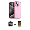 ieg™ iPhone 14 Kılıf Nova Asil Prime - Siyah Buffer Cam Ekran Koruyucu + PVD Metal Kamera Lens - GS