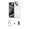 ieg™ iPhone 14 Kılıf Nova Asil Prime - Siyah Joko Magic 5D Hayalet Cam + Shine Kamera Lens - GI