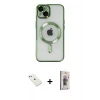 ieg™ iPhone 14 Kılıf Nova Işık Özel Seri - Siyah Bilvis 3D Cam Ekran Koruyucu + Diamond Kamera Lens - PE