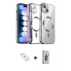 ieg™ iPhone 14 Kılıf Nova Işık Özel Seri - Siyah Bilvis 3D Cam Ekran Koruyucu + Diamond Kamera Lens - PE