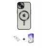 ieg™ iPhone 14 Kılıf Nova Işık Özel Seri - Siyah Bilvis 5in1 3D Magic Cam Ekran Koruyucu + Diamond Kamera Lens - SABE